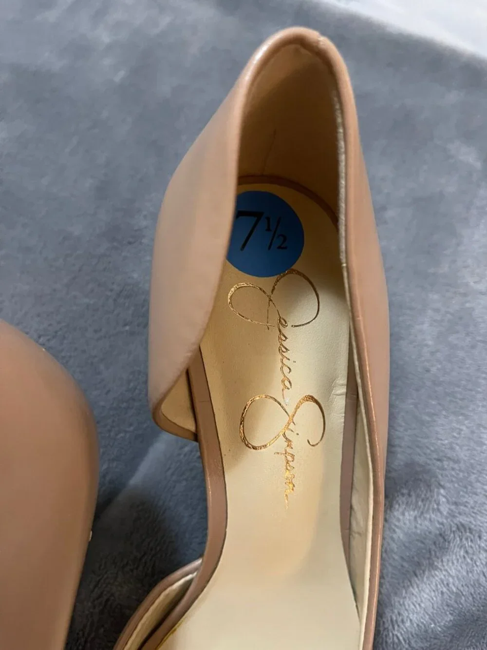 Sz 7.5 Jessica Simpson Prizma Nude Leather d'Orsay Pumps